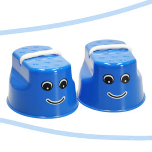 Szczudła dla dzieci do skakania kubełkowe chodaczki równowaga 2 sztuki niebieskie