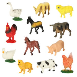 Figurki zwierzęta zagrodowe farma zestaw krowa koń 12szt
