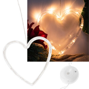 Lampki LED wisząca ozdoba dekoracja świąteczna serce 10 LED