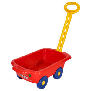 Wózek z rączką do ciągnięcia taczka dla dzieci czerwony